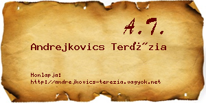 Andrejkovics Terézia névjegykártya